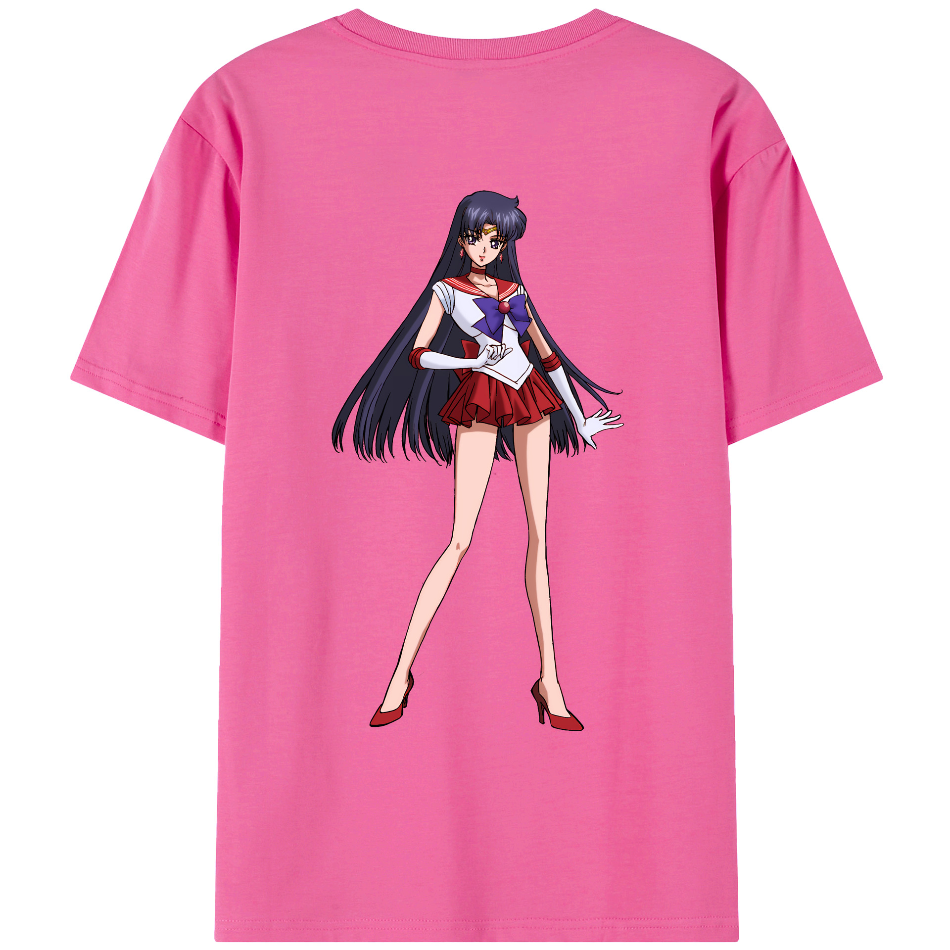 （画像用） 美少女戦士セーラームーン 火野レイ ひの レイ Sailor Moon Hino Rei （セーラーマーズ,Sailor Mars） レディース半袖Tシャツ(バックプリント)